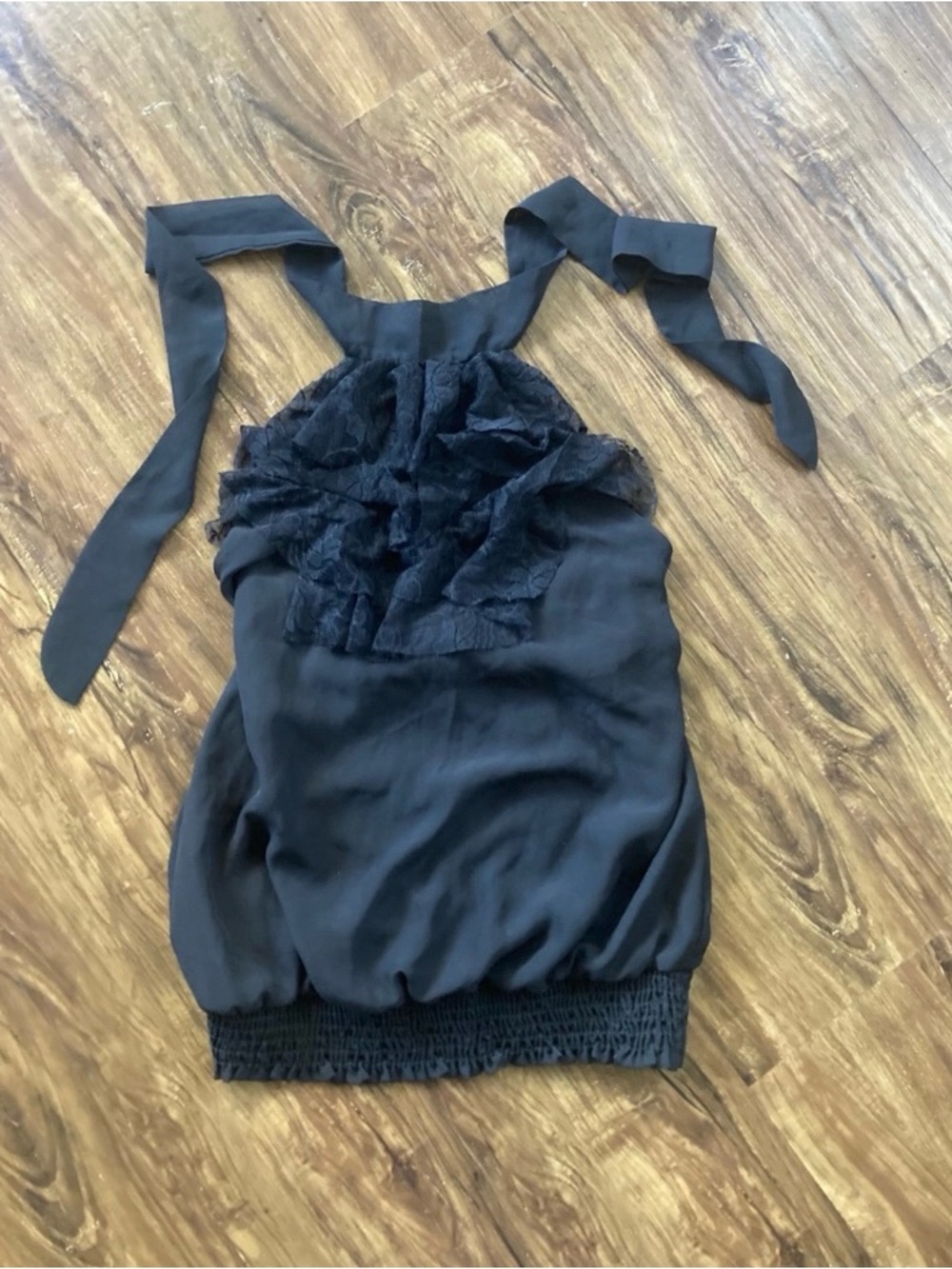 RW&CO. Black Ruffle Halter Top Women’s Size XS